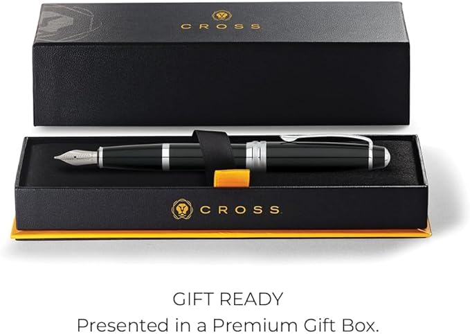 Cross Bailey Refillable Fountain Presented in a Premium Gift Box - Medium Point, Black Ink, Black