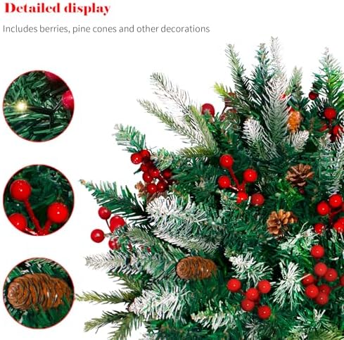 Lighted Christmas Urn Filler, 1 Pack 24 Inch Warm White Planter Decor