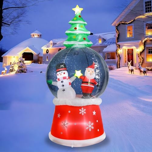 MUMTOP 7.68 FT Christmas Outdoor Inflatable with Snow Globe Holiday Decor