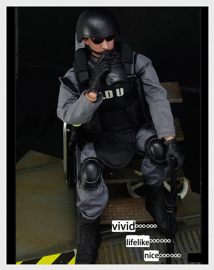 12 inch military soldiers realistic special forces army, side view