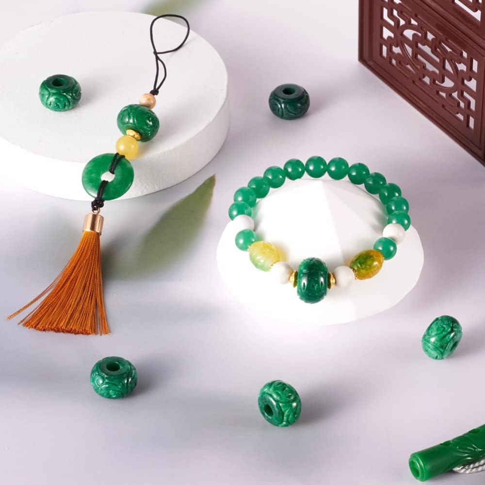 fashewelry 10pcs natural myanmar jade stone large hole shown in use