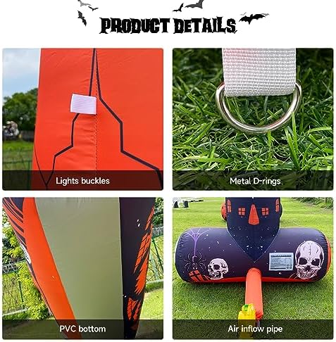 20ft Halloween Inflatable Archway with 250W Blower, Hexagon Inflatable Arch for Outdoor Decoration, Halloween Party, Lawn Garden