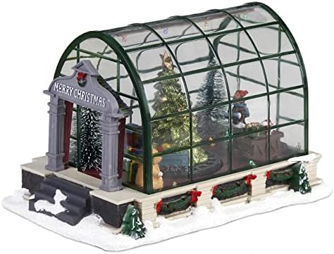 innodept12 Animated Lighted Christmas Village Greenhouse