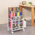 Aquzee Wrapping Paper Storage, Blueprint Holder, 6 Adjustable Rod Design