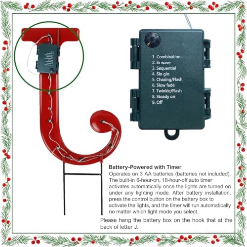 Hausse Lighted Christmas Decorations Outdoor, Upgraded 20" Joy Letter Nativity Scenes Sets, Xmas Metal Religious Yard Decor with Stake, Battery Powered for Winter New Year Holiday Garden Patio Lawn