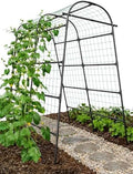 GOJAWAY 7*5.4* 5FT Arch Metal Garden Trellis,Outdoor Climbing Support Frame
