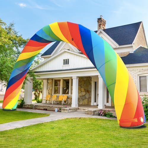 OZIS 26Ft Inflatable Arch - Rainbow Inflatable Arch with Built in 150W Blower for Birthdays, Parties, and Garden Decor | Inflatable Archway for Outdoor Events and Commerce Advertising