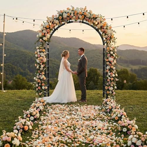 Outvita 7Ft Black Wooden Arbor Arch, Garden Trellis for Climbing Rose Vines