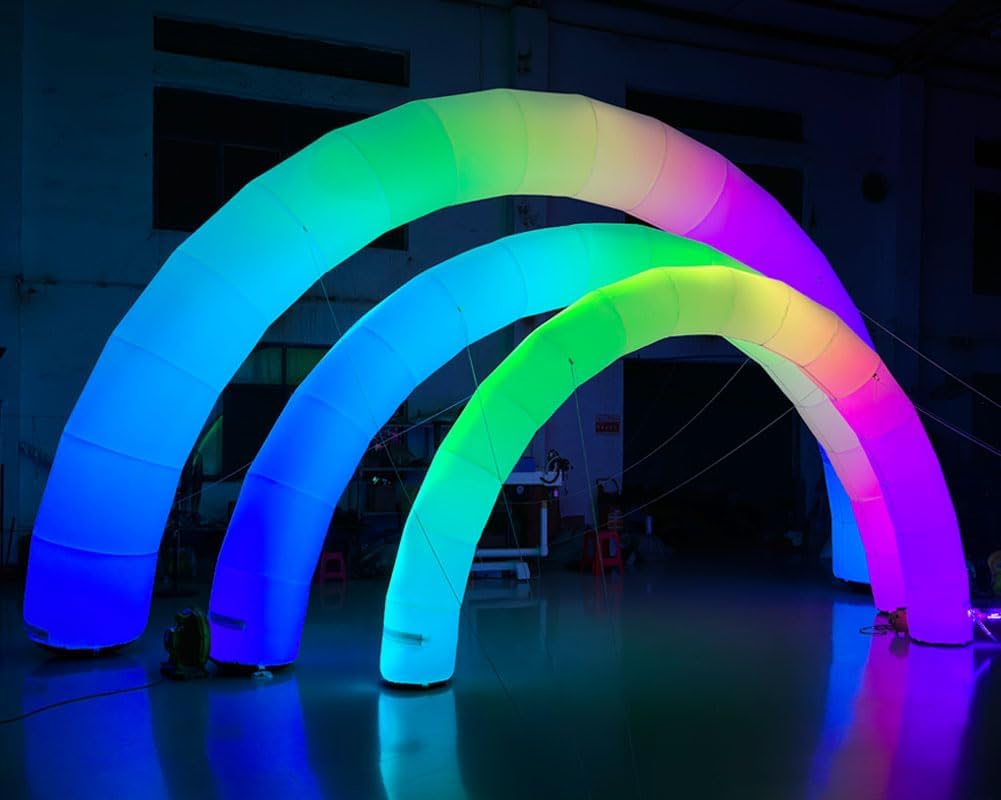 26.5ft Giant Inflatable Color Changing Arch Blow up Promotional LED Lighting Arch with Blower Color Change Lighting Archway for Event Parties (Multicolor, 8m Width)