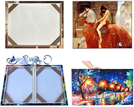 DIY Solid Wood Canvas Frame Kit with Stretch Bar - Customized Wooden Art Frames for Paintings & Canvases - Easy-to-Build Canvas Stretching System - Wall Art & Oil Painting Accessories (18"x28")