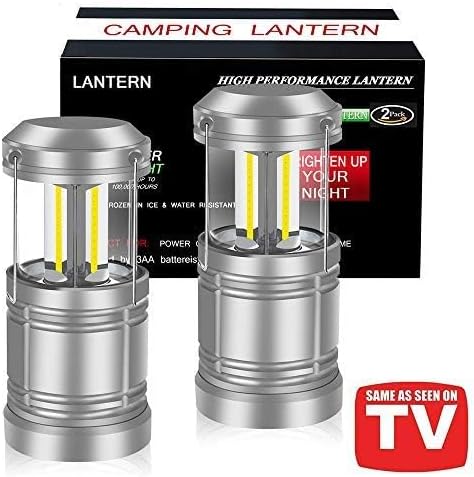 2 Pack LED Camping Lantern ,Battery Powered Hanging Lanterns - Survival Kit f...