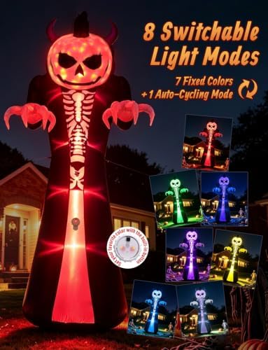 Elegear 10FT Grim Reaper Halloween Inflatable, Motion-Activated Scream