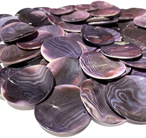 ABCGEMS Darkest Wampum Shell Pendant Beads USA Coin 40mm (4 Pcs)
