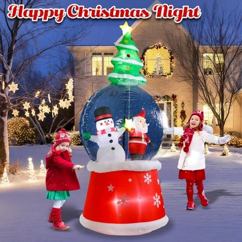 MUMTOP 7.68 FT Christmas Outdoor Inflatable with Snow Globe Holiday Decor