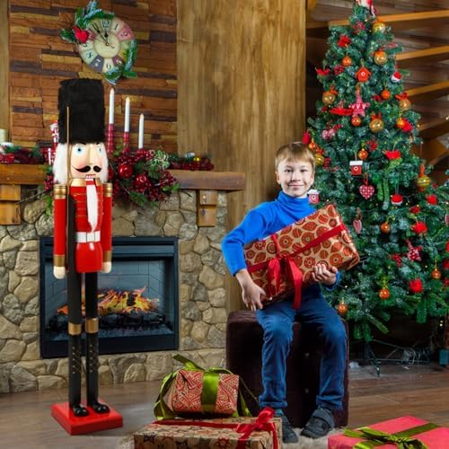 Liliful Large 48 Inch Christmas Nutcracker, 4ft Tall Life Size, Red