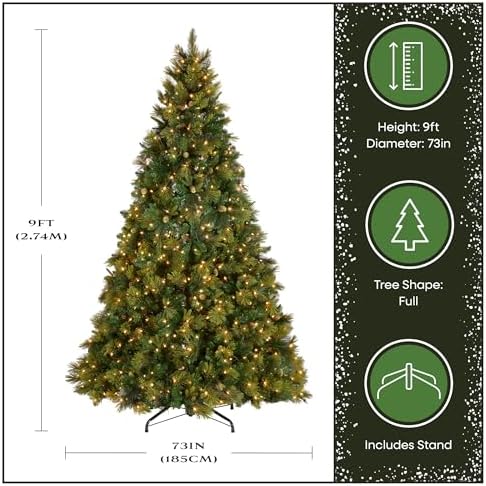 National Tree Company 9ft Pre-Lit Carolina Pine Artificial Christmas Tree