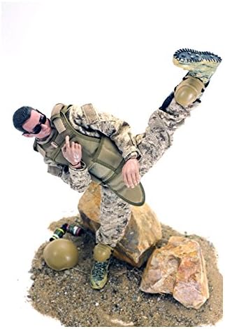 12'' american military soldiers special forces army man, side view