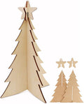 Wooden Christmas Tree, 36 Inch Wood Christmas Trees, Pack of 3 Christmas Wood Cutouts, Slotted 4 Piece, 3D Wooden Tree for Crafts, Party, Painting, Decor, Wood Tree Cutout, Christmas Ornaments