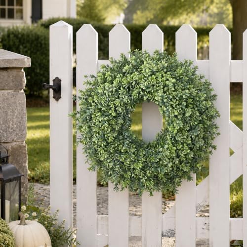 Waipfaru 26'' Fall Boxwood Wreath for Front Door Decor, Green