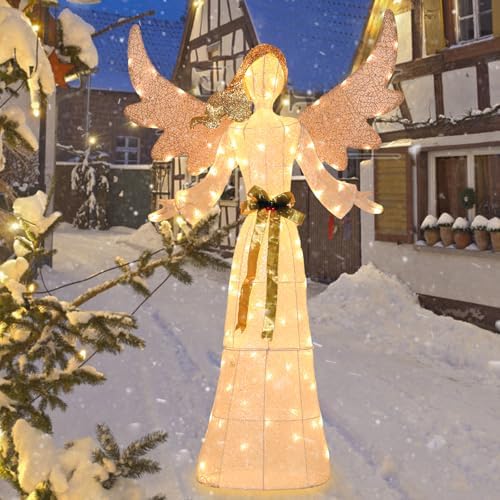 Bshine Lighted Christmas Classic Angel Decor, LED Holiday Display