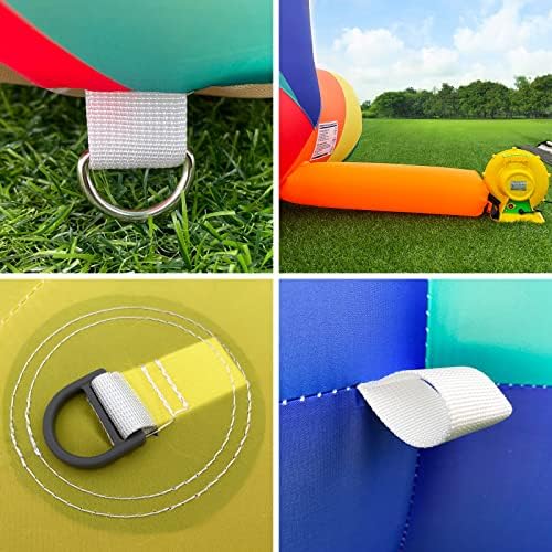 20ft Start Finish Line Inflatable Arch Rainbow with Powerful Blower, Hexagon Inflatable Archway for Race Outdoor Advertising Commerce