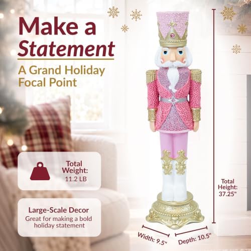 Sunnydaze Kenneth the Princely 3ft Nutcracker Statue, Christmas Decoration