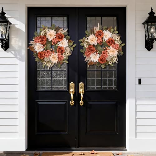 24in Fall Wreaths for Front Door Artificial Autumn Wreath