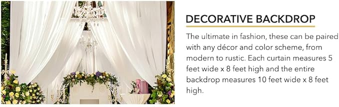 AK TRADING CO. 10 feet x 8 feet IFR Polyester Backdrop Drapes Curtains Panels with Rod Pockets - Wedding Ceremony Party Home Window Decorations - Turquoise