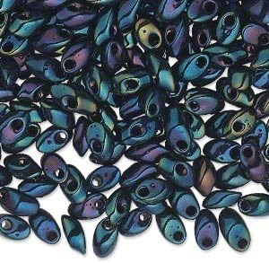 90g Grams Long Magatama Bead Mix Miyuki. Sapphire, Silver, Midnight, Cobalt. 9 Colors, 10g Each Plus 2 spools Cord. Kumihimo, Braiding, Macrame.
