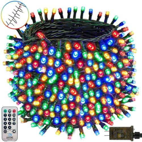 bhclight 50ft 1000led cluster christmas lights with remote shown in use