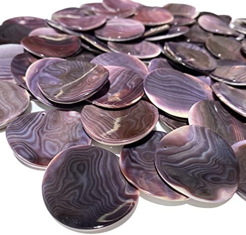 ABCGEMS Darkest Wampum Shell Pendant Beads USA Coin 40mm (4 Pcs)