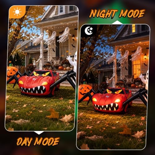 15FT Red Spider Car Halloween Inflatables Outdoor Decorations Built-in LEDs