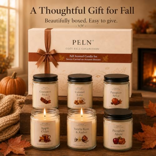 Fall Candles, 6 Pack Fall Scented Candles for Home, Autumn Gift Set