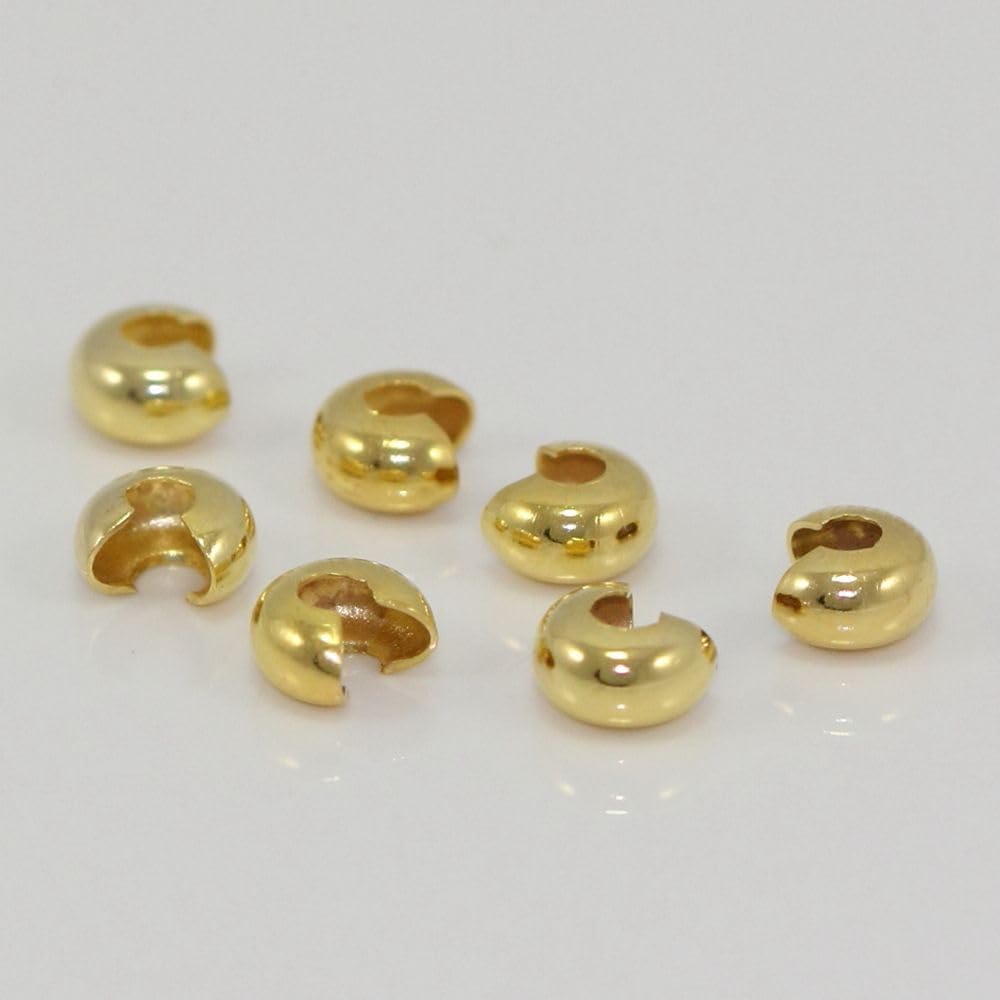 adabele real gold plated sterling silver 6mm crimp showing dimensions