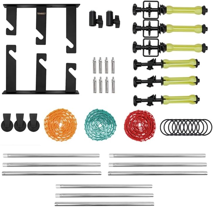 photography backdrop roller support system, 3 rollers, 120-inch shown in use