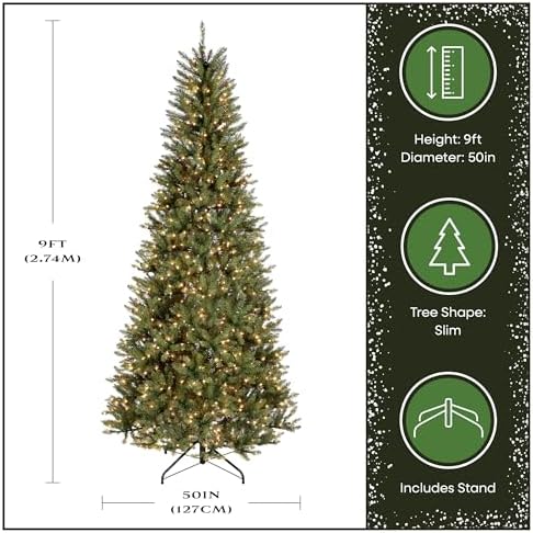 National Tree Company 9ft Pre-Lit Dunhill Fir Artificial Christmas Tree