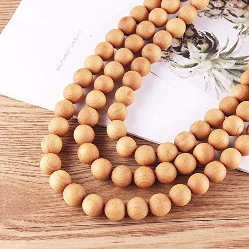 500pcs 8mm Natural Sandalwood Round Beads Gorgeous Craft Handmade Polished Spacer Mala Pray Beads with Elastic Cord for Bracelets DIY Rosary Tasbih Jewelry Making