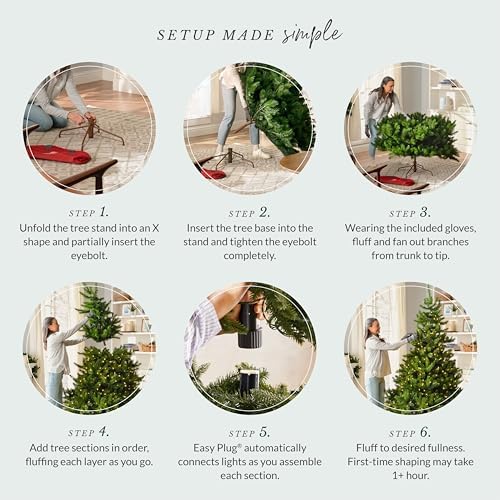 Balsam Hill 9.5ft Pre-Lit Classic Blue Spruce - Artificial Christmas Tree with 5,248+ Tips, 1600 Hand-Strung Clear LED Lights, Easy Plug System & Premium Stand for Indoor Holiday Decorating
