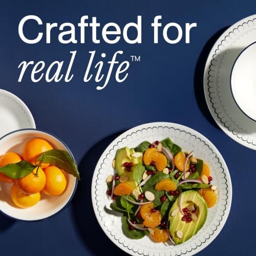 Corelle Vitrelle 6.75" Salad Appetizer Plate Set, Triple Layer Glass and Chip Resistant, Lightweight Round Plates, 6-Piece Caspian