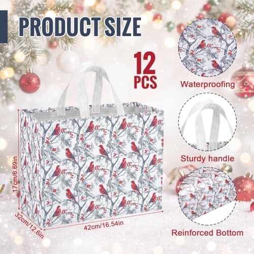 12 Pcs Chinese Extra Large Christmas Gift Bags Bulk