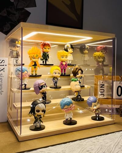 Clear Acrylic Display Case with LED Lights for Figures Collectibles