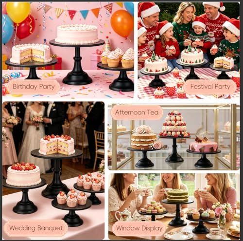 3 Pcs Cake Stand Set,8"/10"/12" inch，Metal Cupcake Holders Sta...