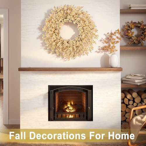 26 Inch Realistic Full Fall Wreaths for Front Door Outside Autumn Wreath