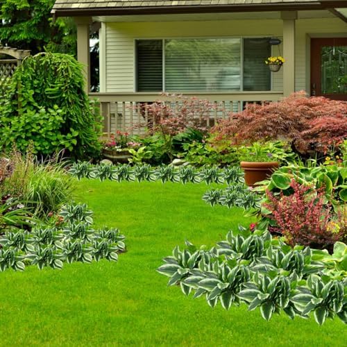 6PCS Artificial Hosta Plants Outdoor, Fake Hostas for Planters