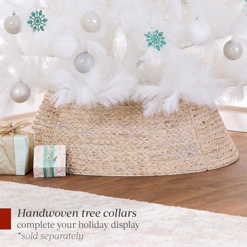 Best Choice Products Artificial White Pampas Christmas Tree, 9ft Premium Deluxe Unlit Pampas Grass Holiday Décor, Easy Assembly, Metal Base