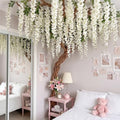 Giegxin Wisteria Hanging Flowers Cherry Blossom Tree Paper Decor, White