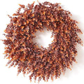 24" Lifelike Touch Fake Fall Eucalyptus Wreath for Front Door (Dark Orange)