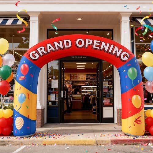 14Ft Grand Opening Inflatable Arch with Built-in Blower, Portable Inflatable Archway Entrance for Store Openings, Events & Celebrations