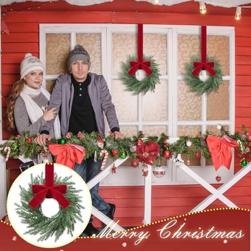 6 Pcs Christmas Small Norfolk Wreaths 12.6 Inch Xmas Pine Wreaths