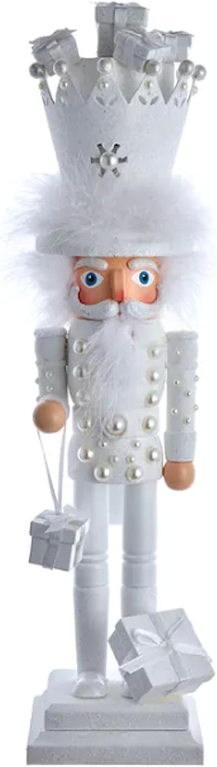 Kurt Adler 18-Inch Hollywood White King Nutcracker with Gifts